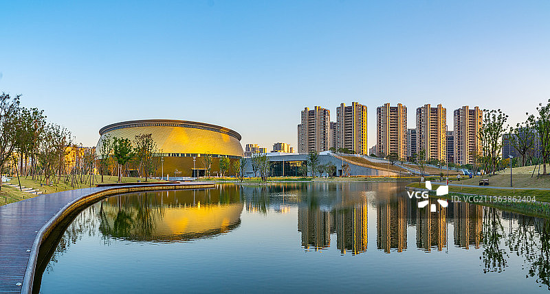 杭州大运河亚运公园 国球中心 乒乓球馆 杭州亚运场馆 杭州体育运动场所地标建筑图片素材