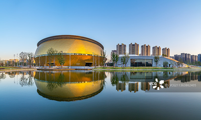 杭州大运河亚运公园 国球中心全景 乒乓球馆 杭州亚运场馆 杭州体育运动场所地标建筑图片素材
