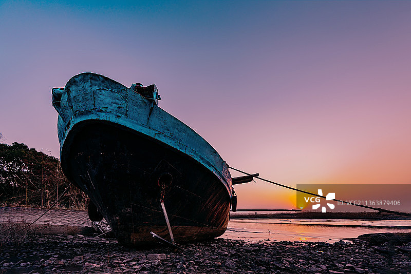 夕照西沙湿地图片素材