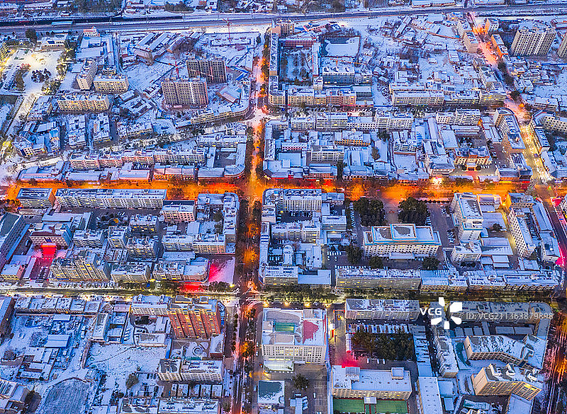 县城雪景图片素材