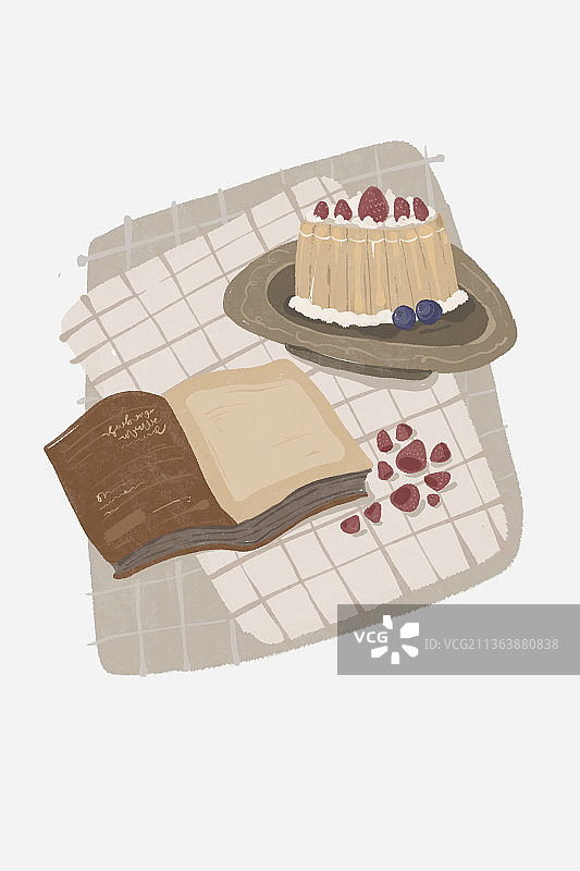 简约餐饮下午茶甜品插画图片素材