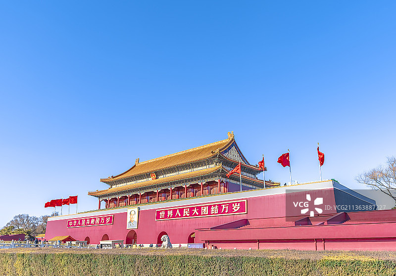 天安门广场 天安门 华表 石狮 升旗 人民英雄纪念碑 人民大会堂 中国国家博物馆 纪念堂图片素材