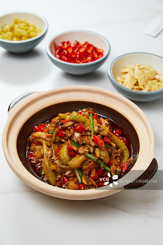 肉沫茄子煲图片素材