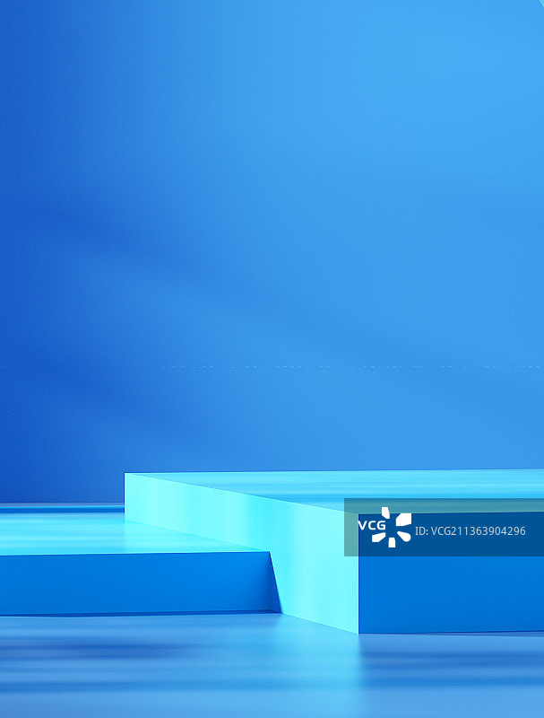 蓝色极简展台图片素材