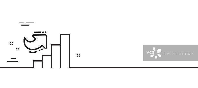 增长图表线性图标，柱状图符号图片素材