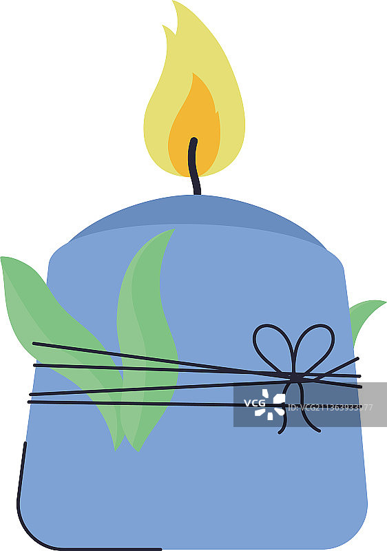 树叶蜡烛图片素材