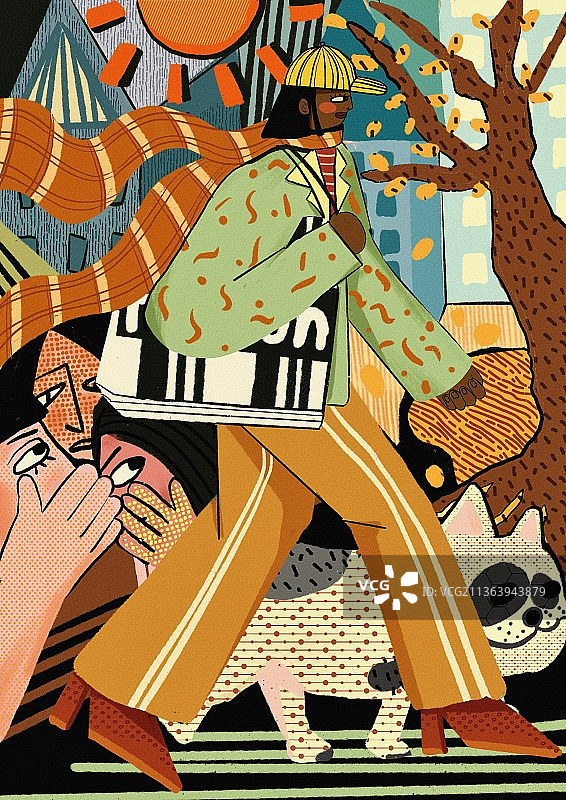 不惧流言蜚语抽象插画图片素材