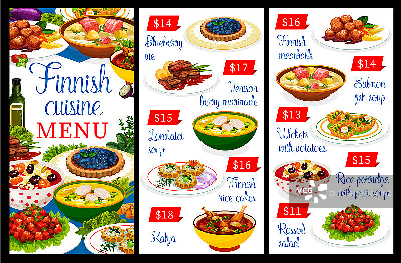 芬兰美食餐厅菜单图片素材