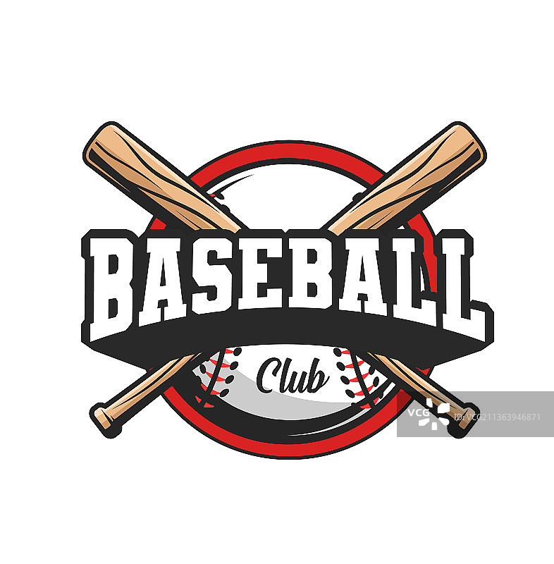 棒球俱乐部标志，交叉球棒和棒球图片素材