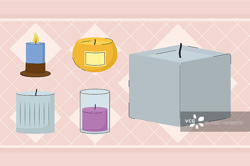 五个蜡烛图标图片素材