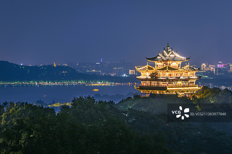 城隍阁夜景图片素材