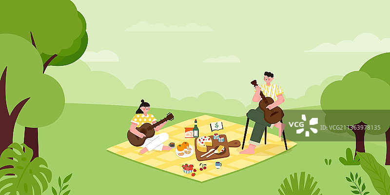 情侣春游野餐图片素材