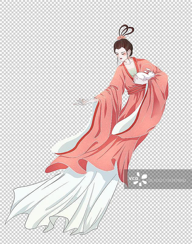 嫦娥奔月古装美女图片素材