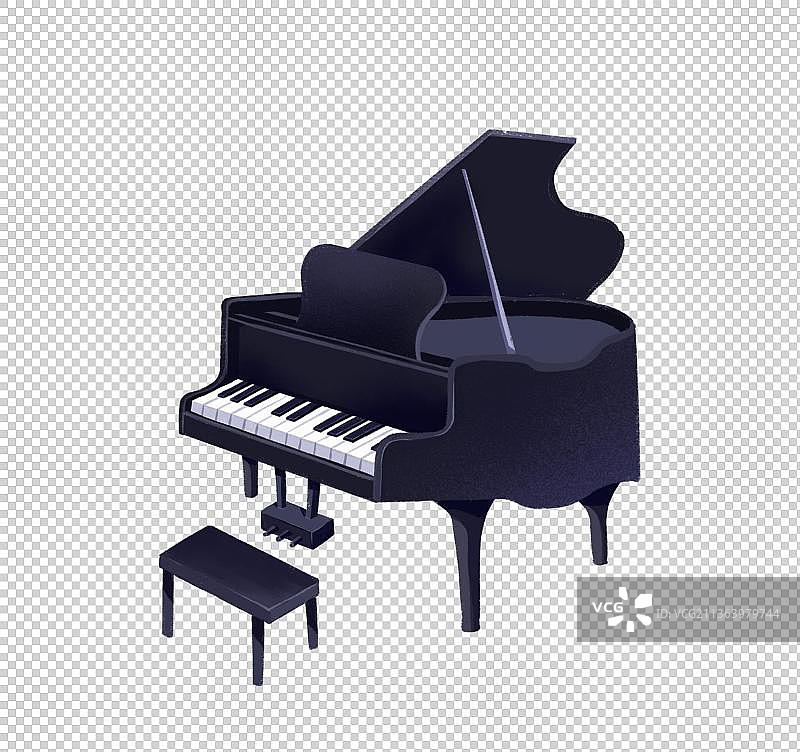 手绘钢琴图片素材