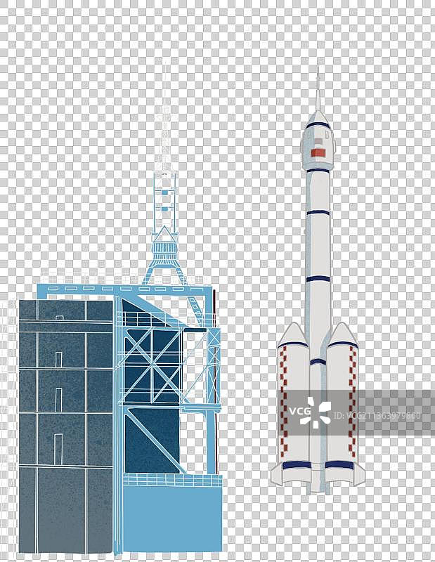 火箭发射塔和火箭图片素材