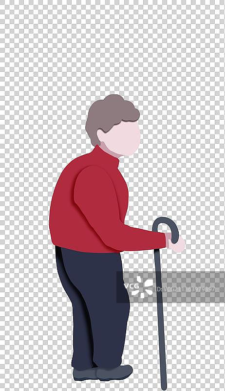 拄拐杖的老奶奶图片素材