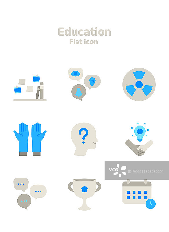 扁平风格教育图标系列图片素材