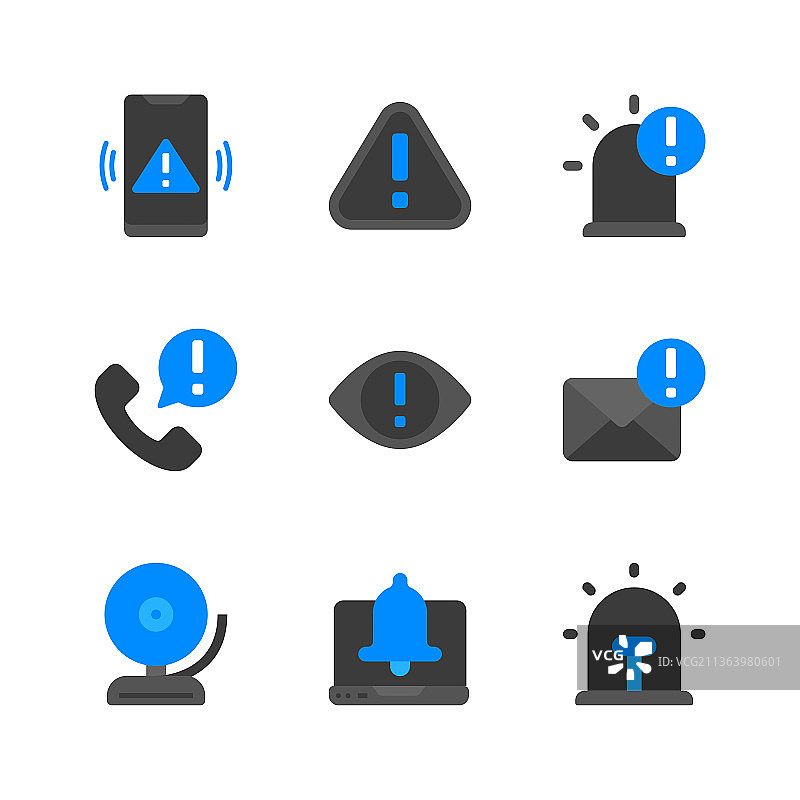 语音网络钓鱼警告系列图标图片素材