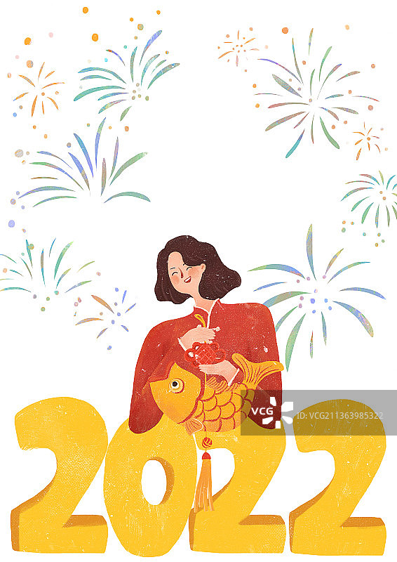 2022节日喜庆插画图片素材