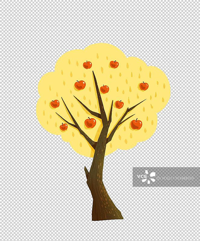 结红果子的金色树图片素材