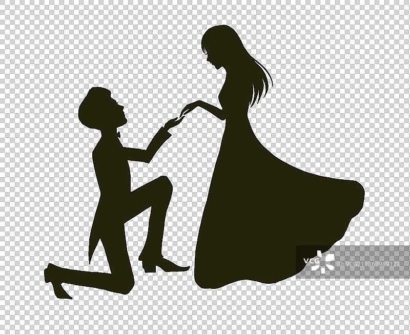 求婚剪影图片素材