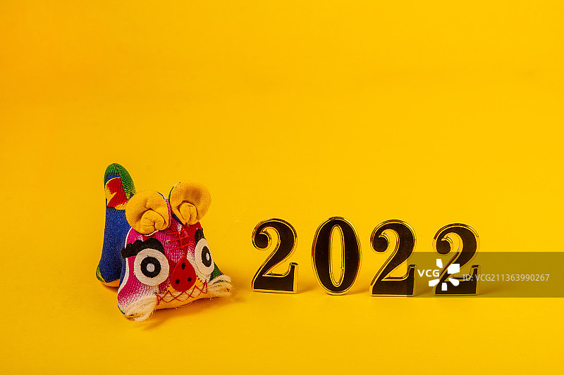 黄色背景上的布老虎图片素材