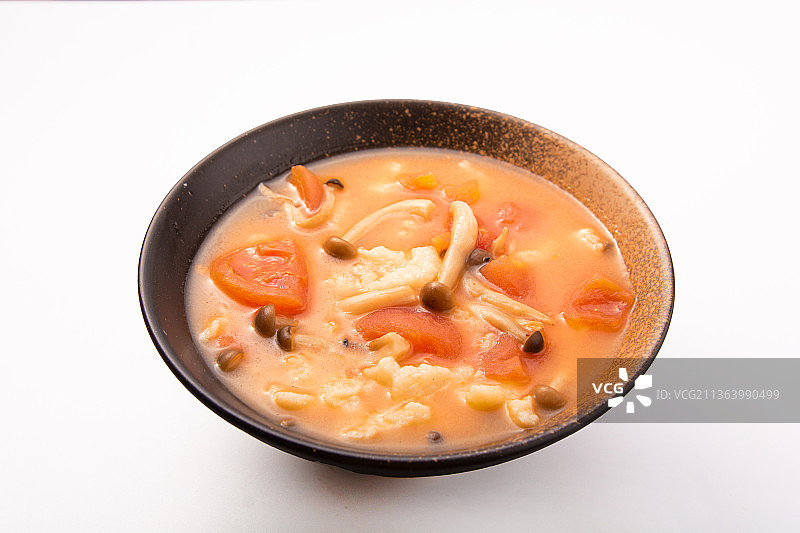 美味的西红柿菌菇疙瘩汤图片素材