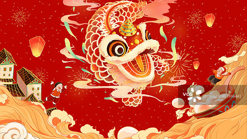 创意元宵节插画图片素材