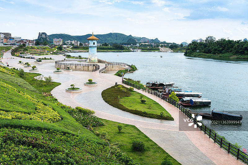 2021年6月，广西崇左市扶绥县文化广场风光图片素材