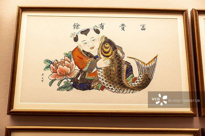 首都博物馆“北京岁时节令文化系列展”：杨柳青着色吉语年画（清）图片素材