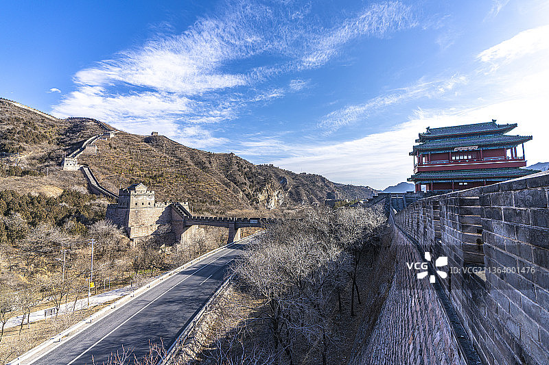 居庸关  长城  天下第一关  万里长城  北京  云台  四大天王  浮雕  远山  古城楼  古图片素材