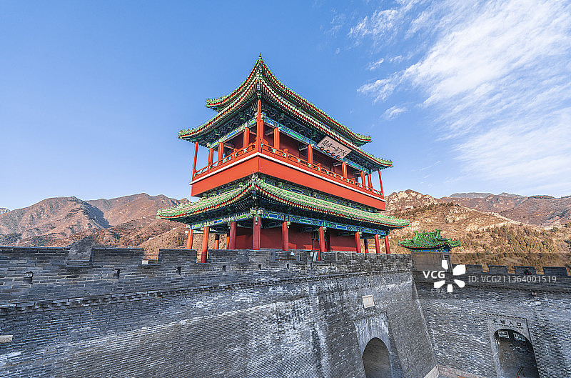 居庸关  长城  天下第一关  万里长城  北京  云台  四大天王  浮雕  远山  古城楼  古图片素材