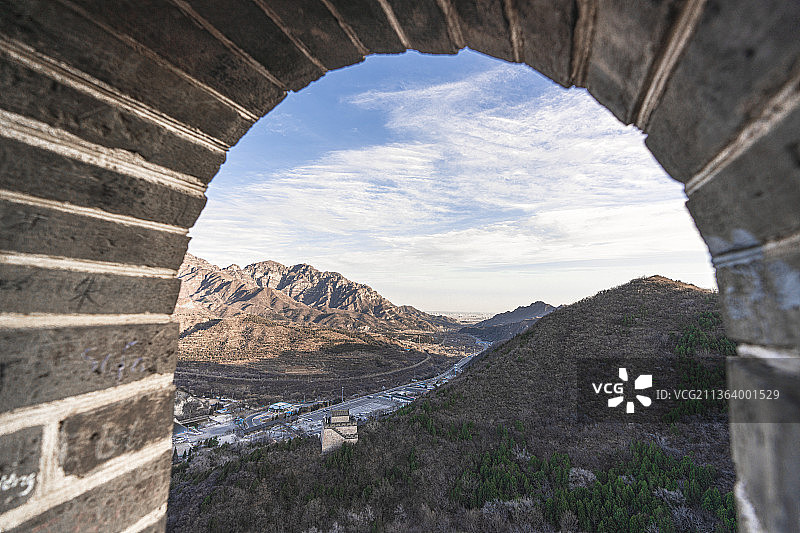 居庸关  长城  天下第一关  万里长城  北京  云台  四大天王  浮雕  远山  古城楼  古图片素材