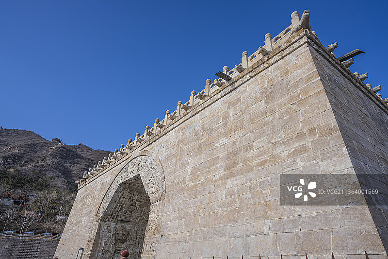 居庸关  长城  天下第一关  万里长城  北京  云台  四大天王  浮雕  远山  古城楼  古图片素材