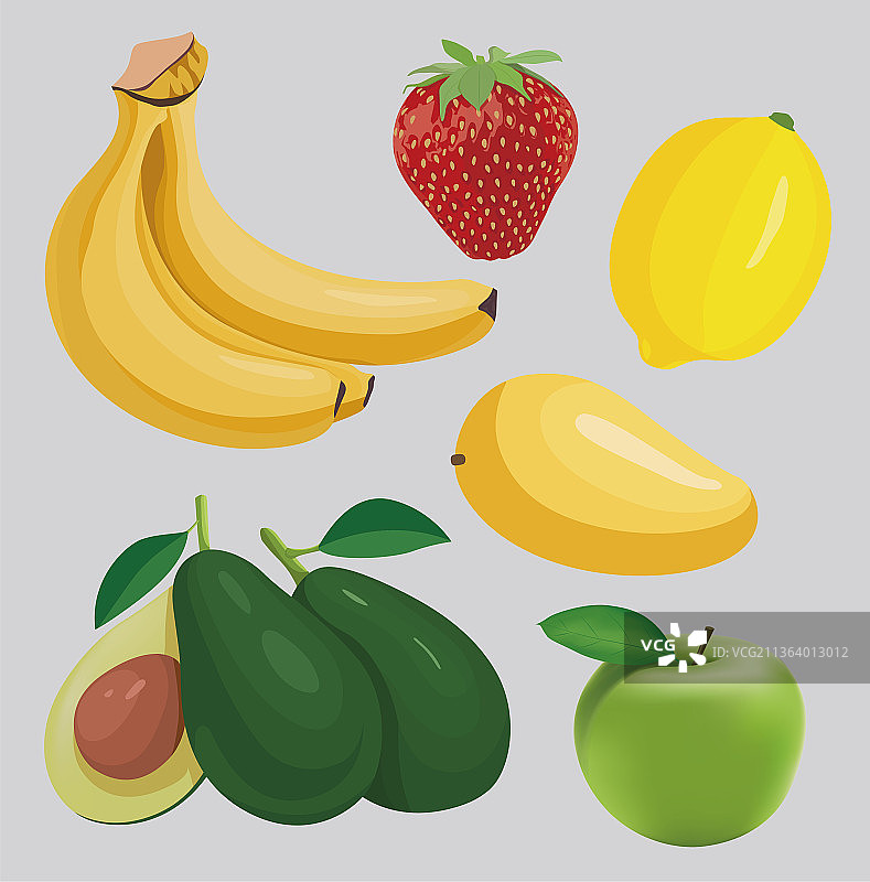 水果组合矢量插画图片素材