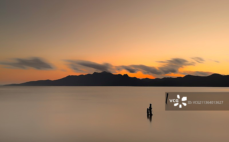 抚仙湖夕照图片素材