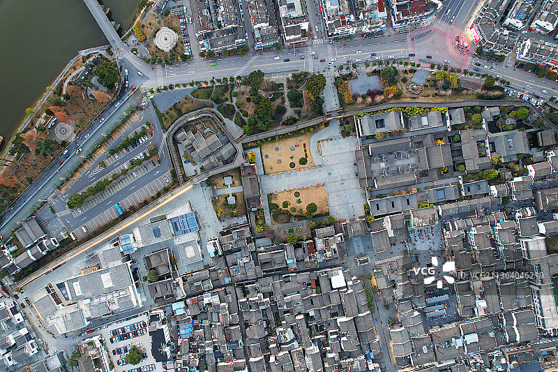 航拍安徽歙县及徽州古城图片素材