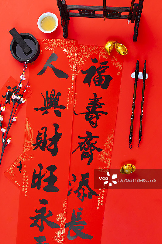 新春春节年味对联摄影图图片素材