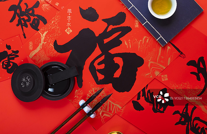 新春春节年味对联摄影图图片素材