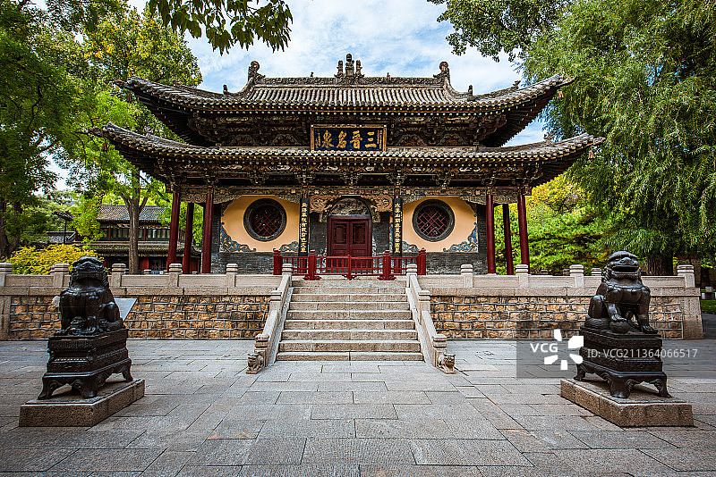 晋祠古建三晋名泉图片素材