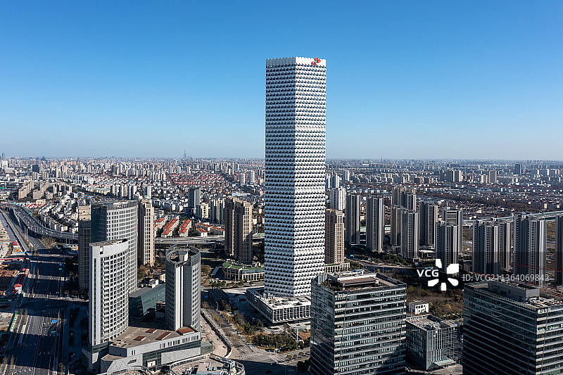 上海sk大厦航拍图片素材