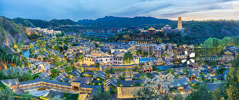 俯瞰夜景~古北水镇（一）图片素材