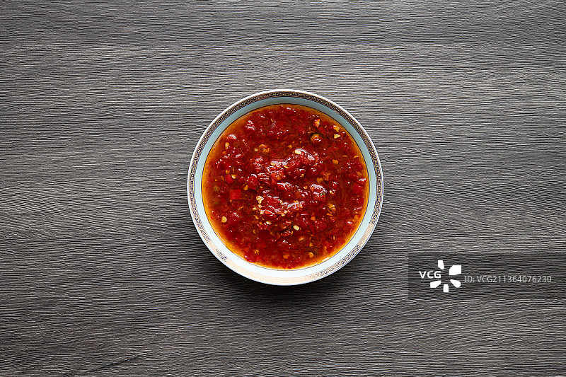 四川名菜回锅肉主要食材辣椒酱图片素材