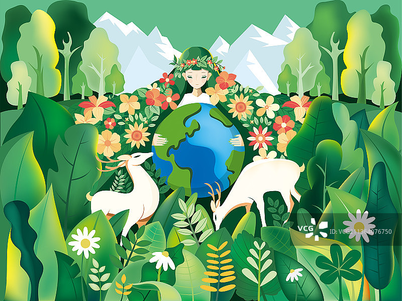 保护地球环境环保矢量插画图片素材