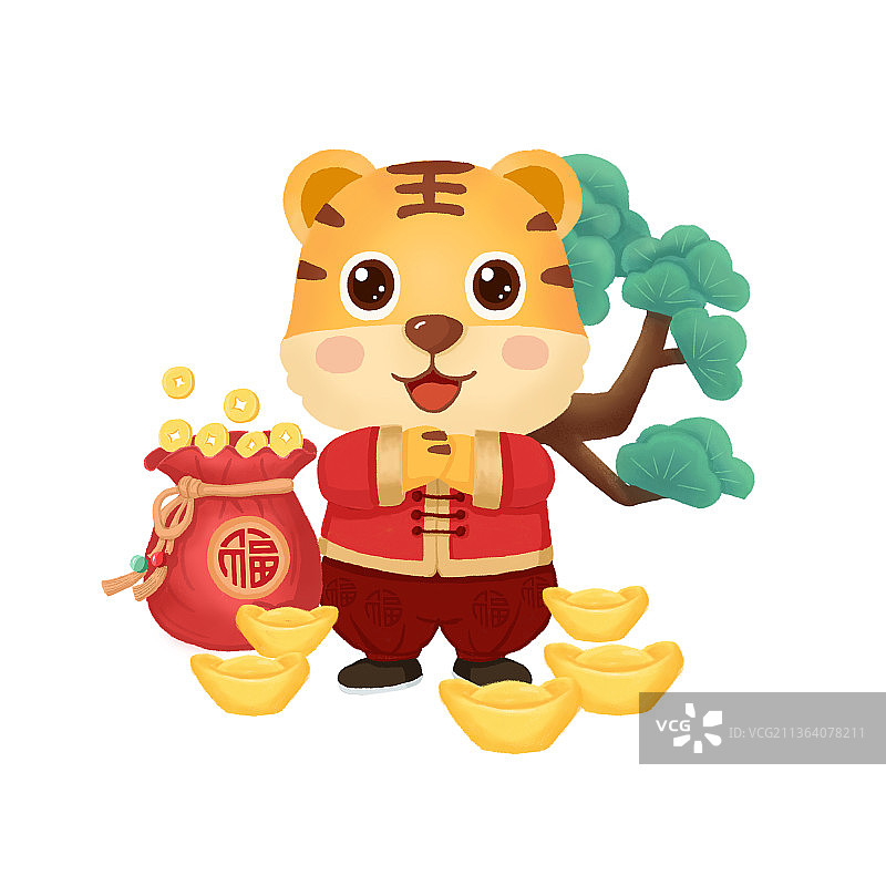 卡通老虎形象新年虎年图片素材