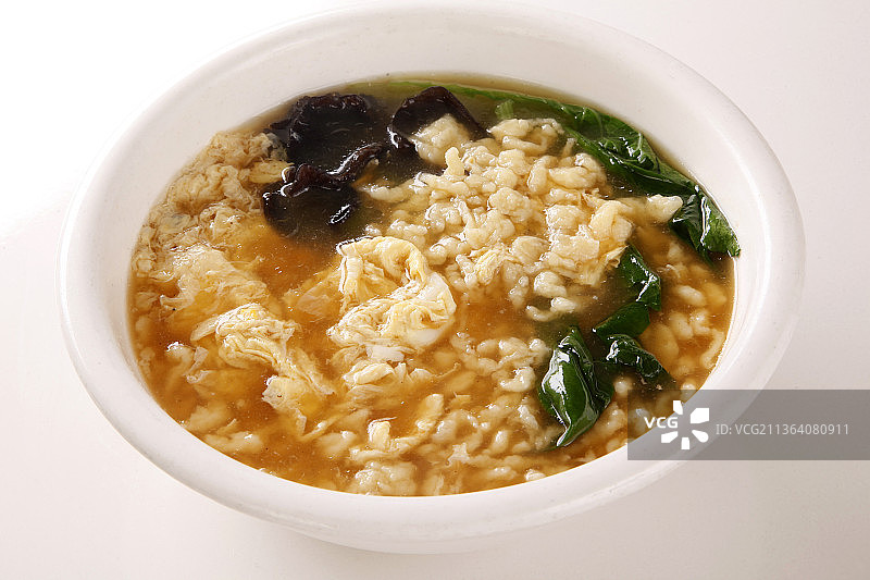 木耳鸡蛋疙瘩汤图片素材