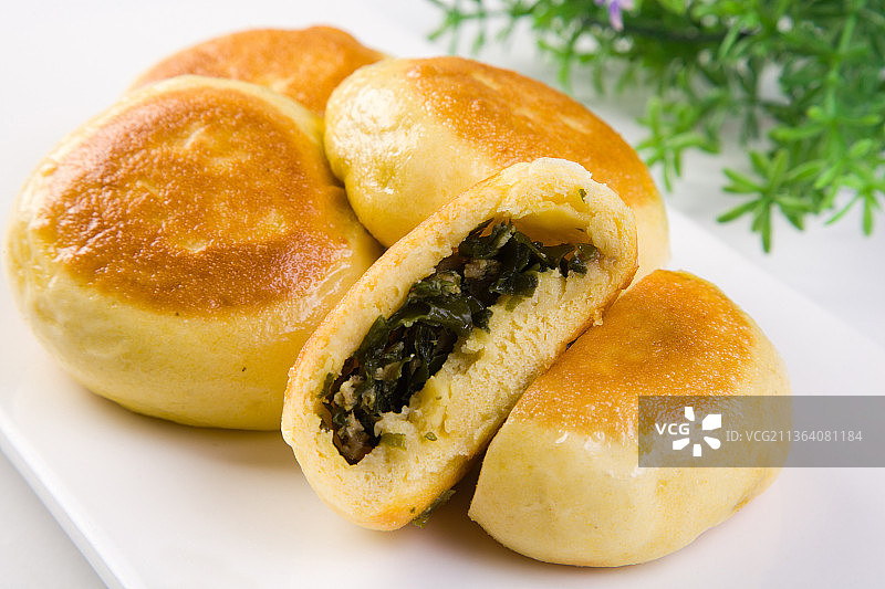 玉米白面海菜馅饼图片素材