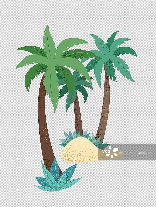 三棵卡通椰树图片素材
