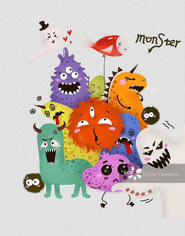 可可爱爱万圣节小怪物图片素材