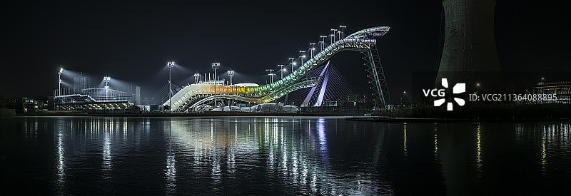 首钢大跳台拼接全景图片素材